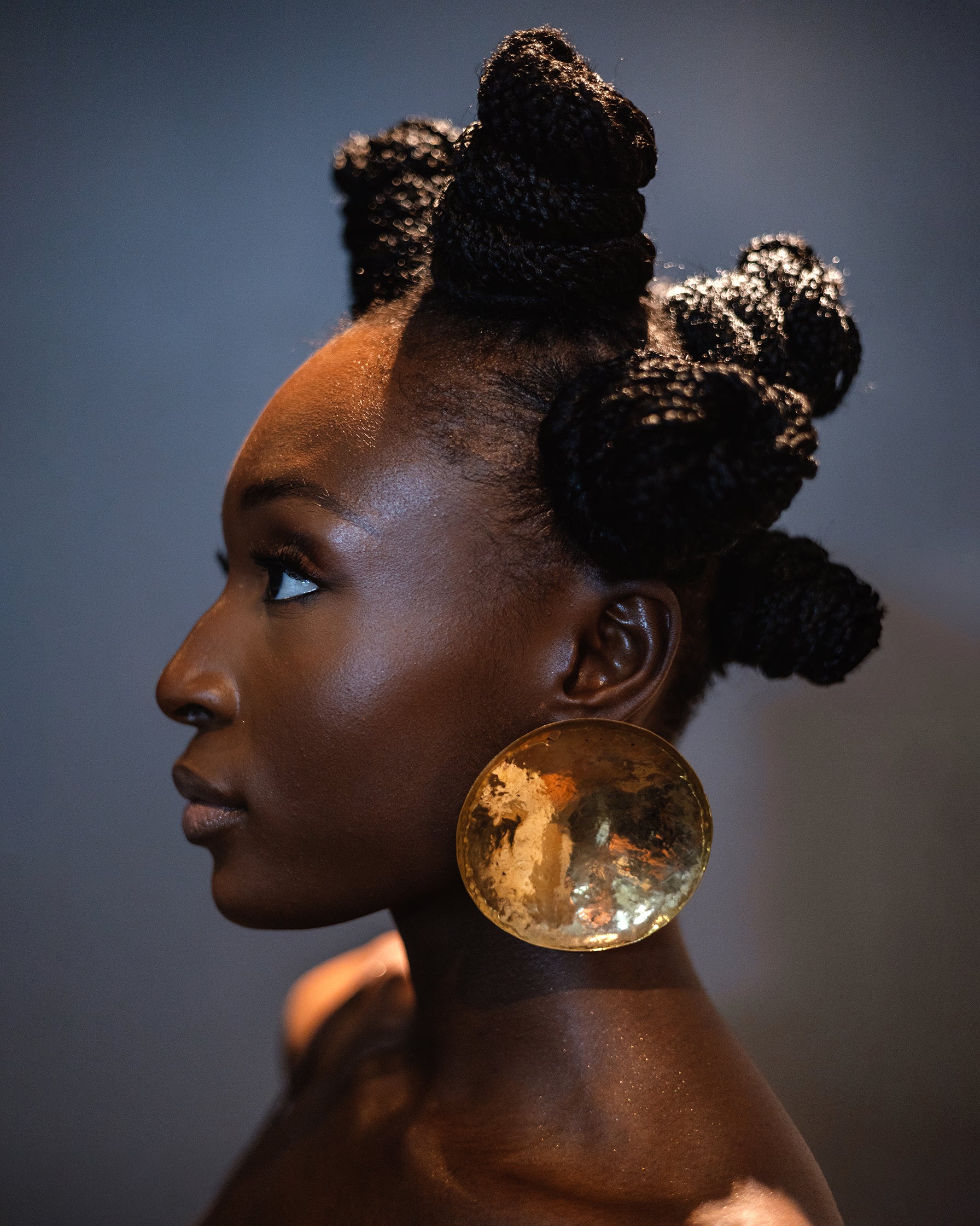 Brass Dish Earrings (Sample)