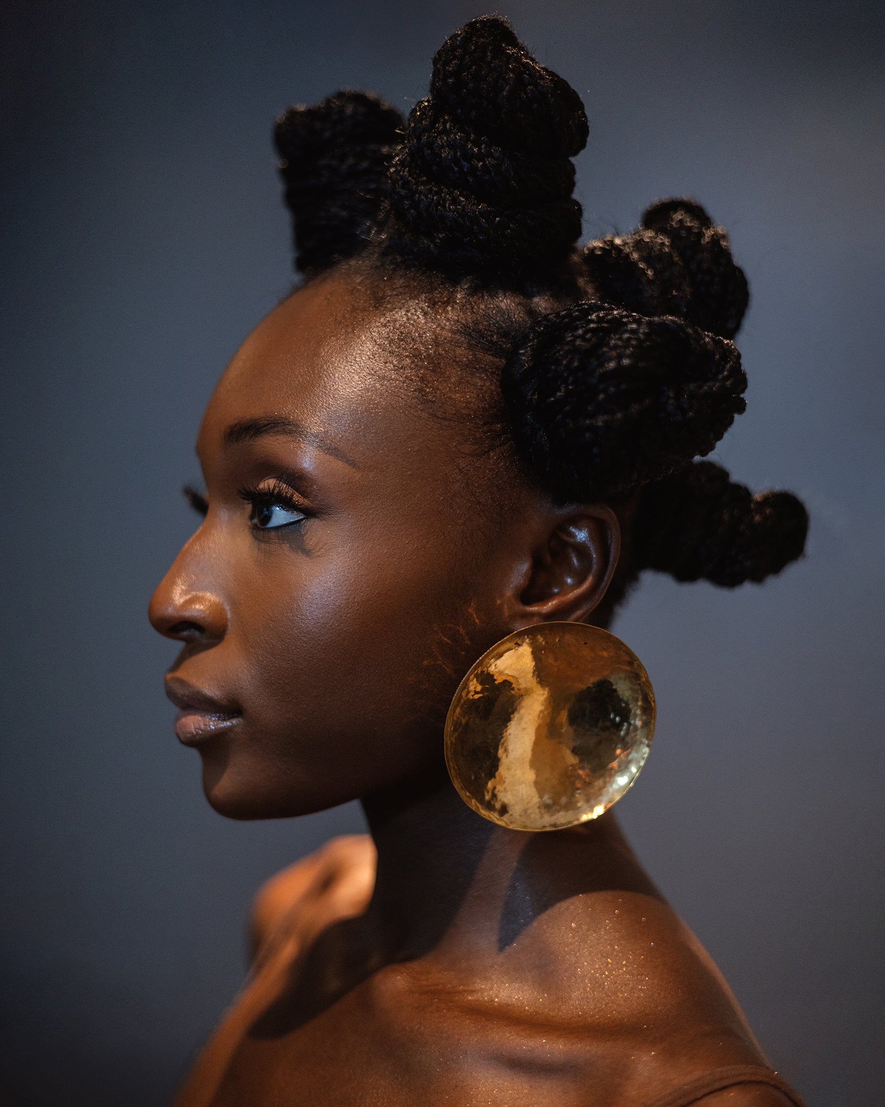 Brass Dish Earrings (Sample)