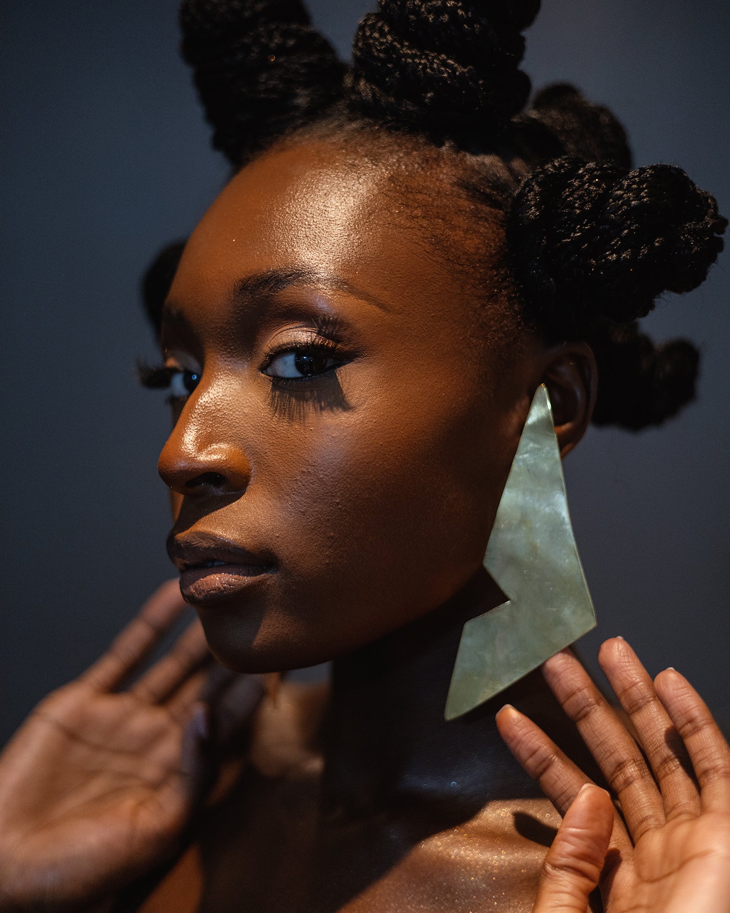Brass Triangle Cut Out Earrings