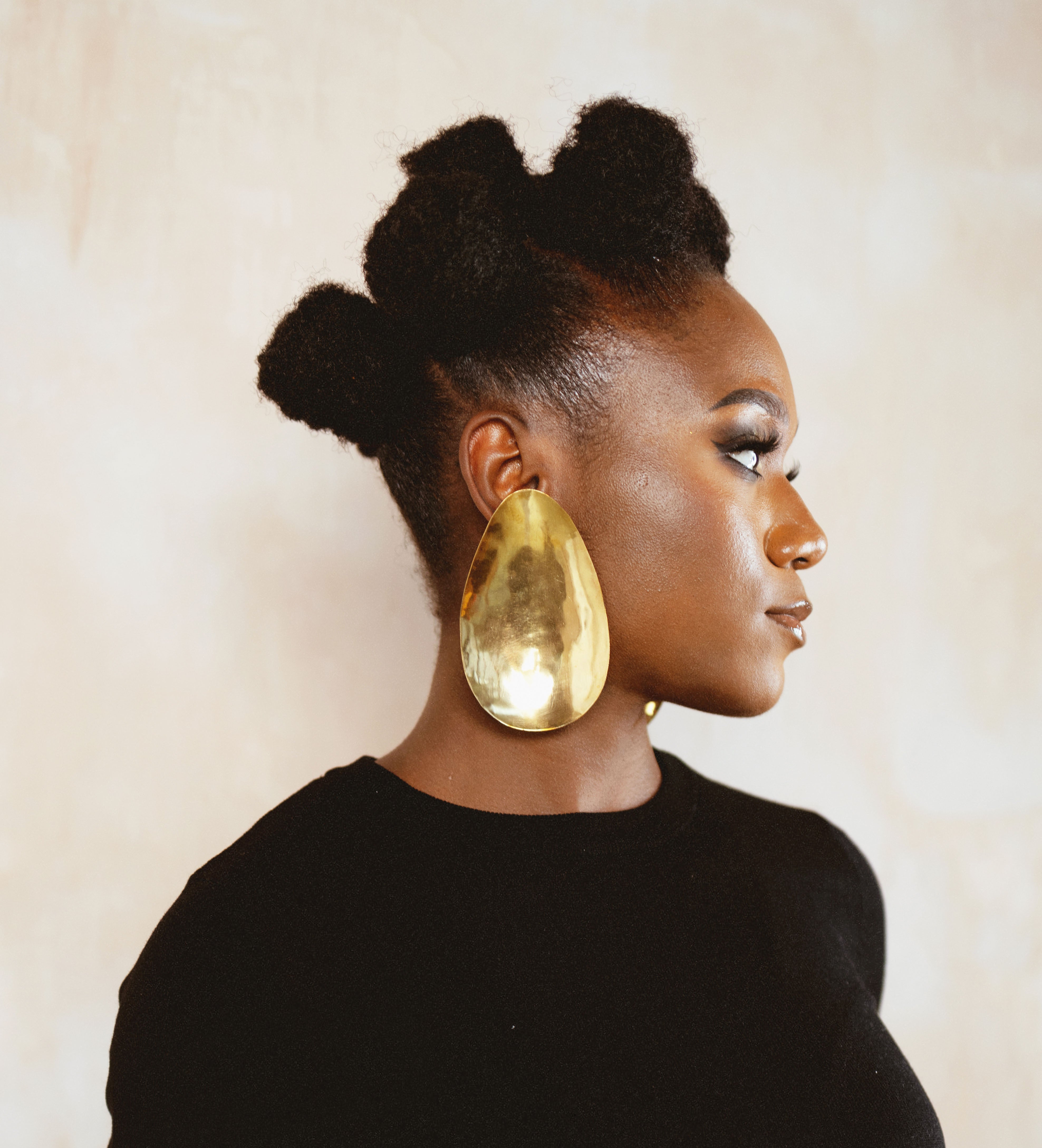 Brass Oversized TearDrop Earrings
