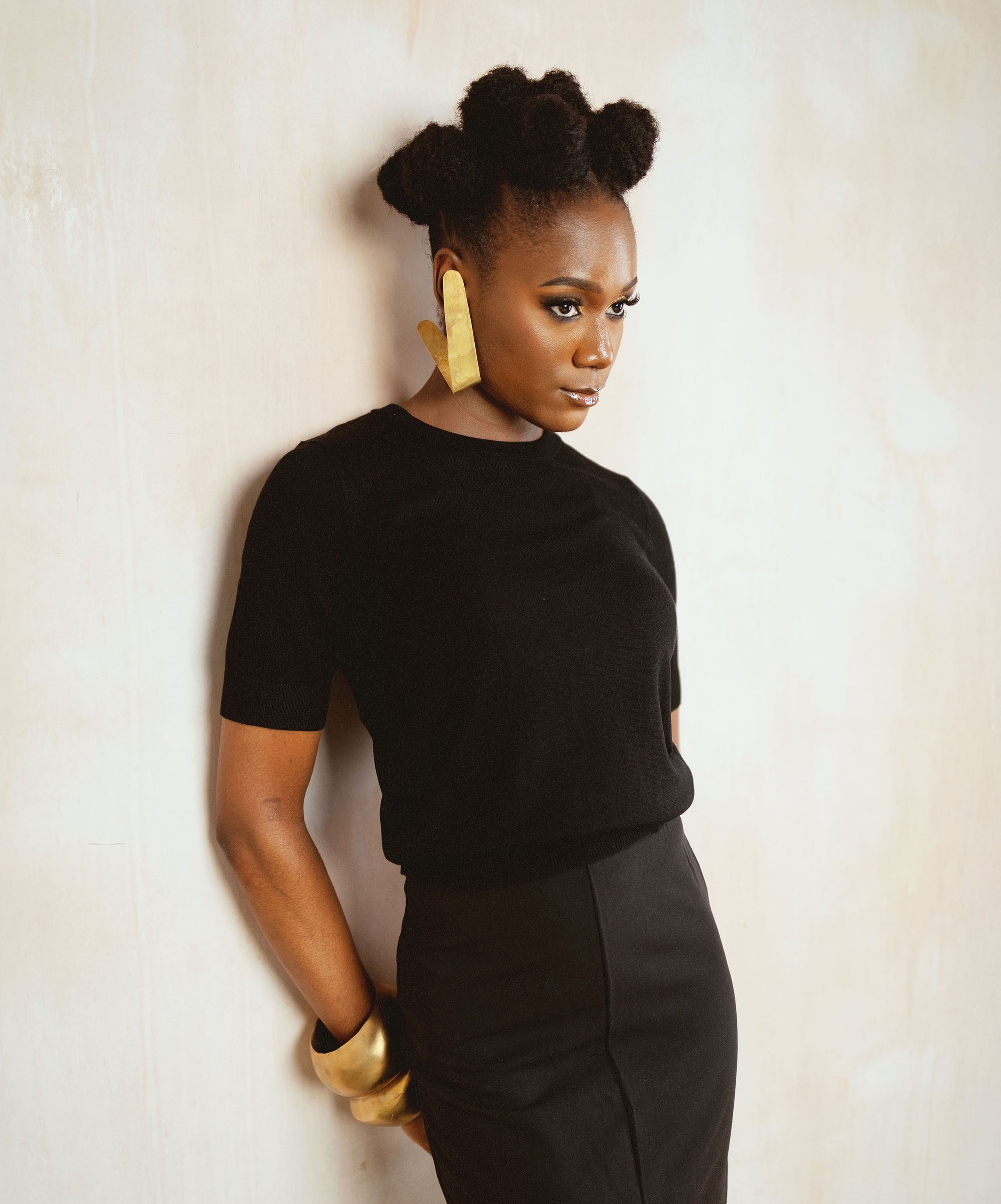 Brass Oversized L Shaped Earrings - SAMPLE