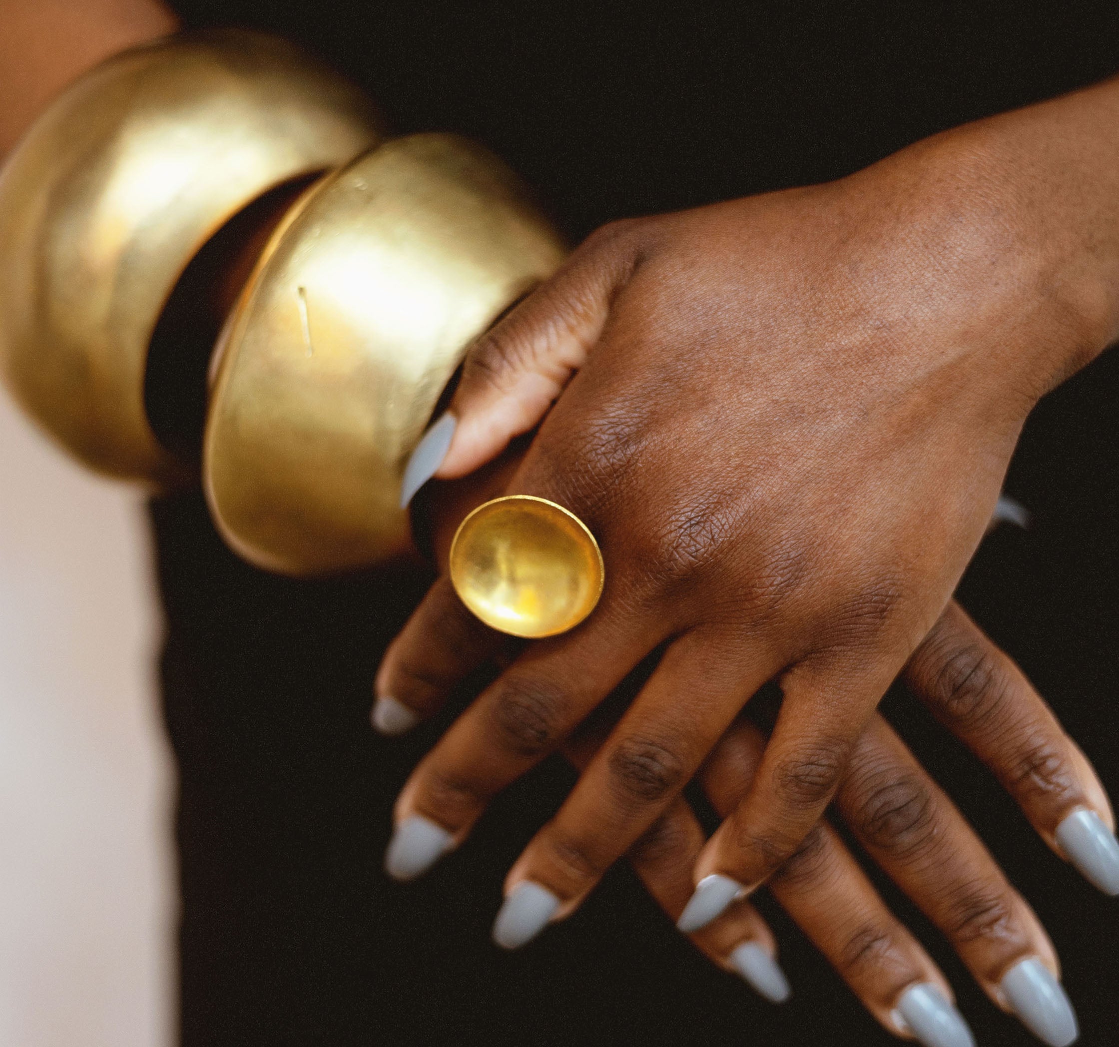 Brass Single Dish Circle Ring