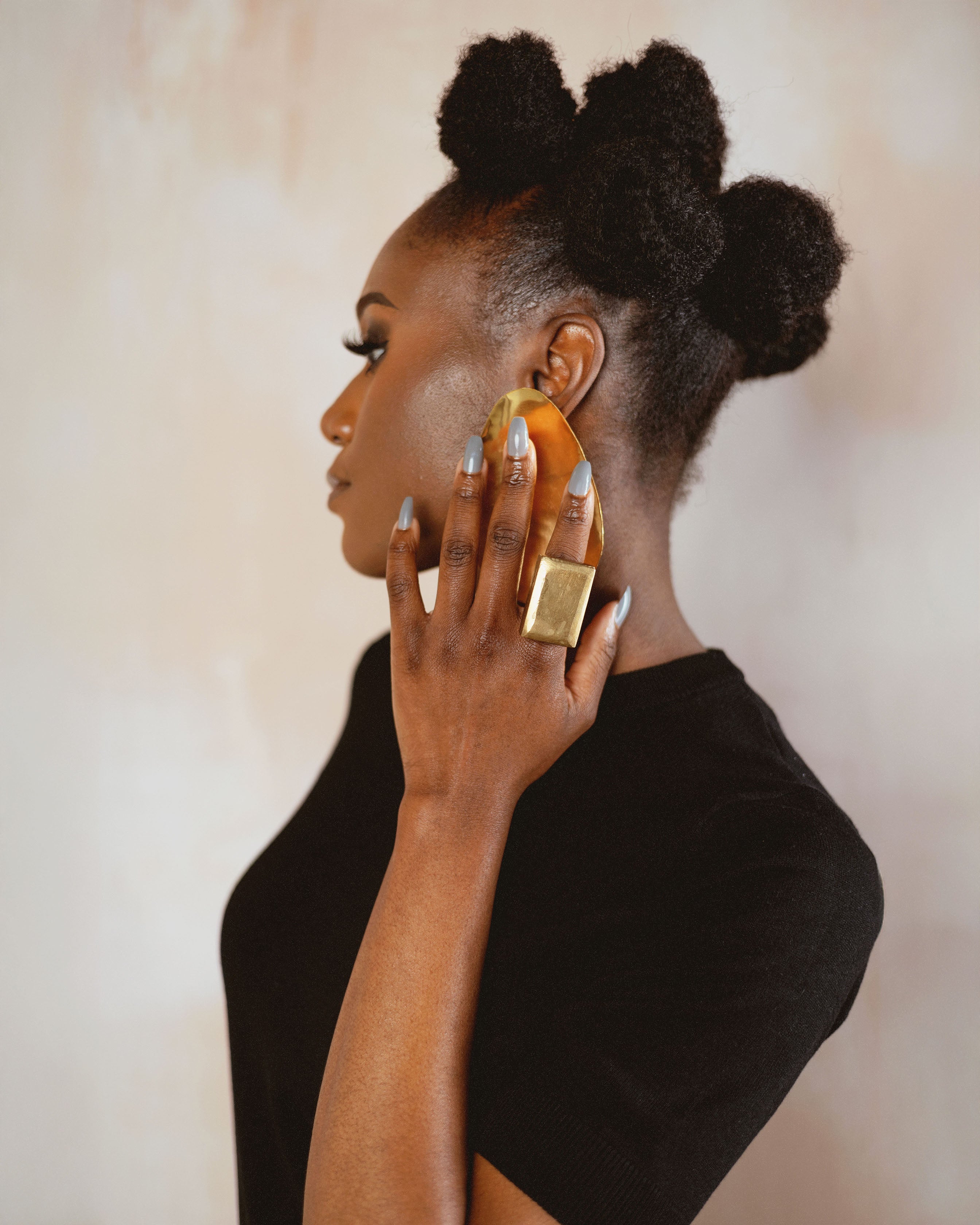 Brass Rectangle Adjustable Ring