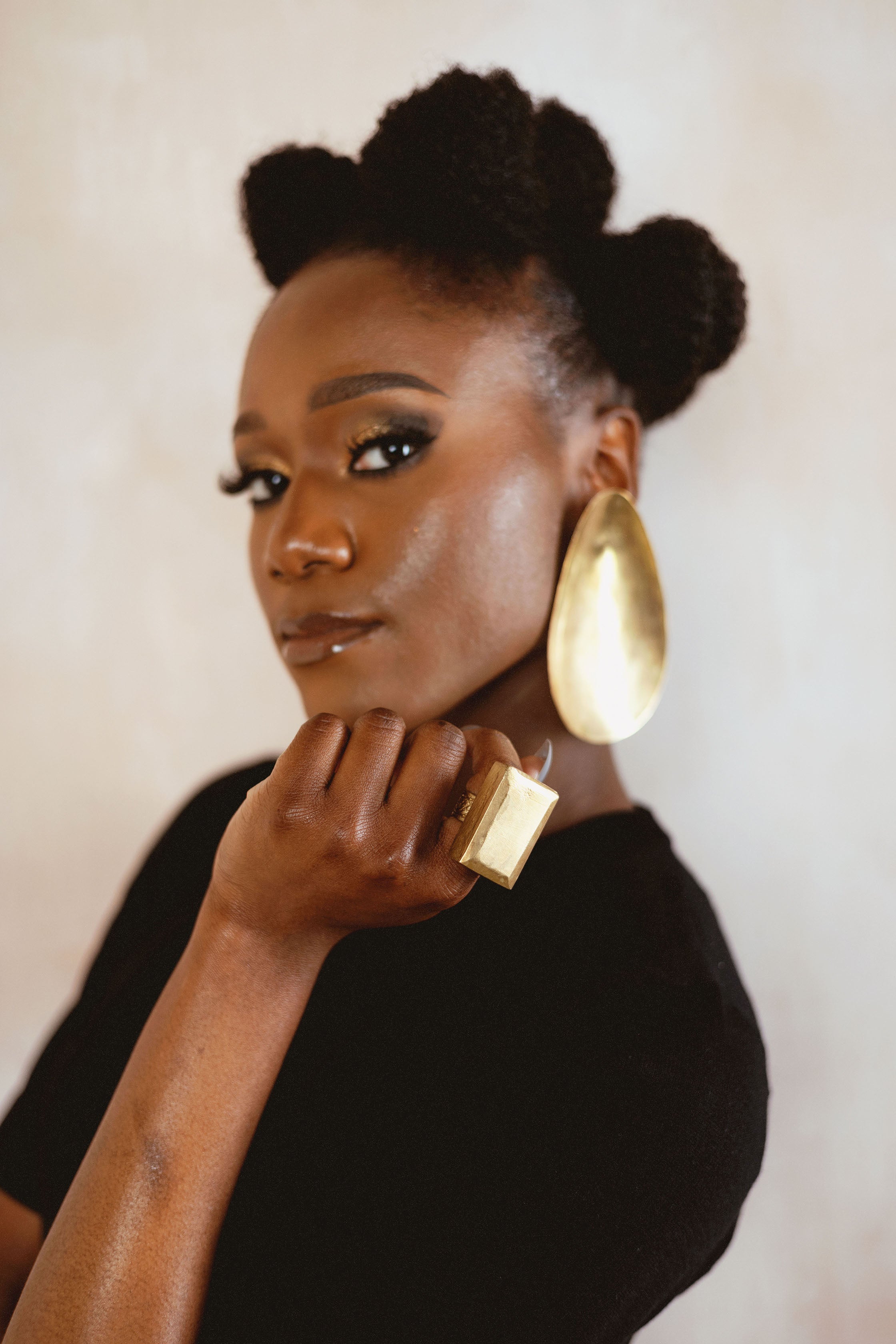 Brass Rectangle Adjustable Ring