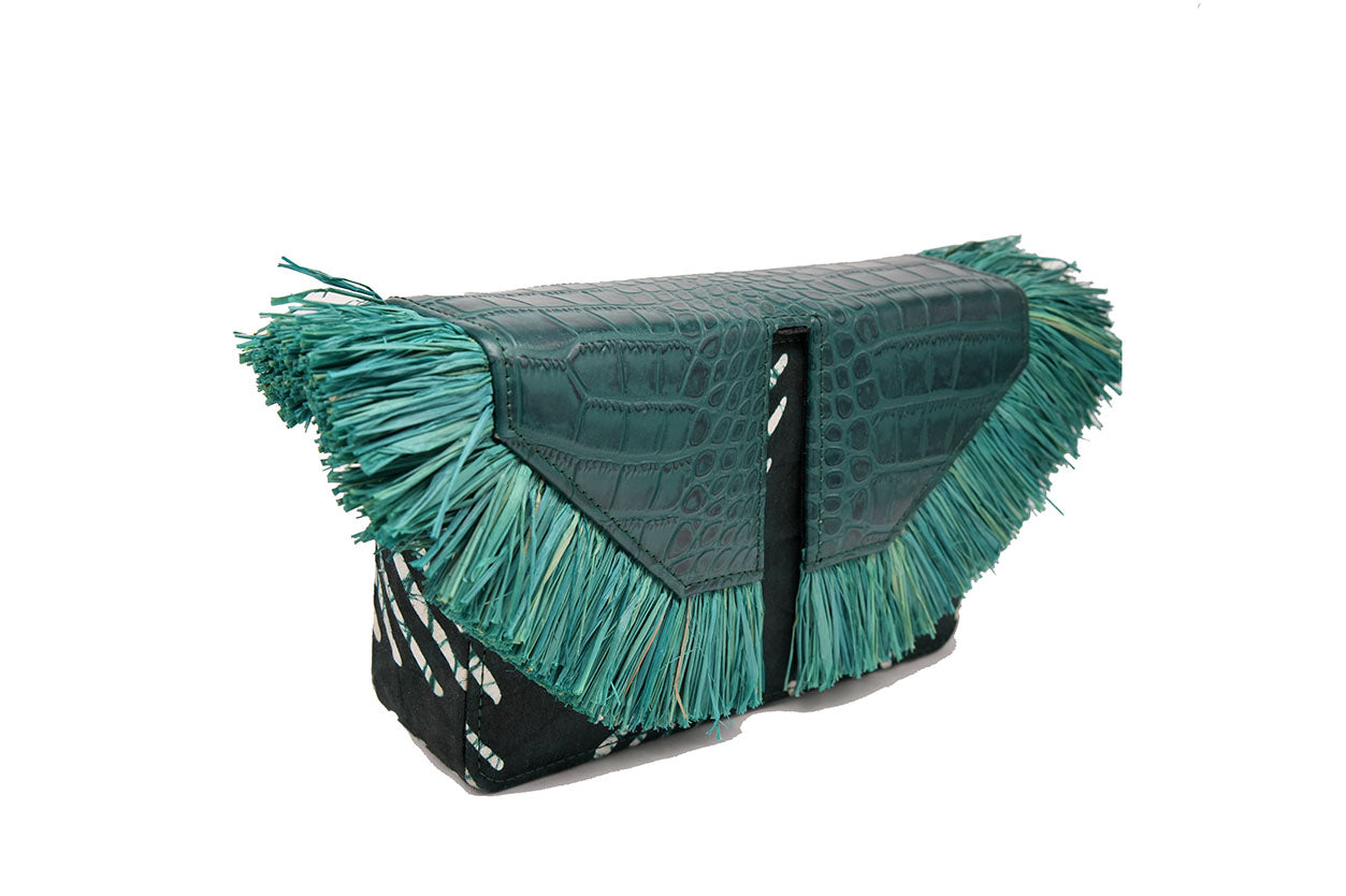 Raffia Split Flap Handbag