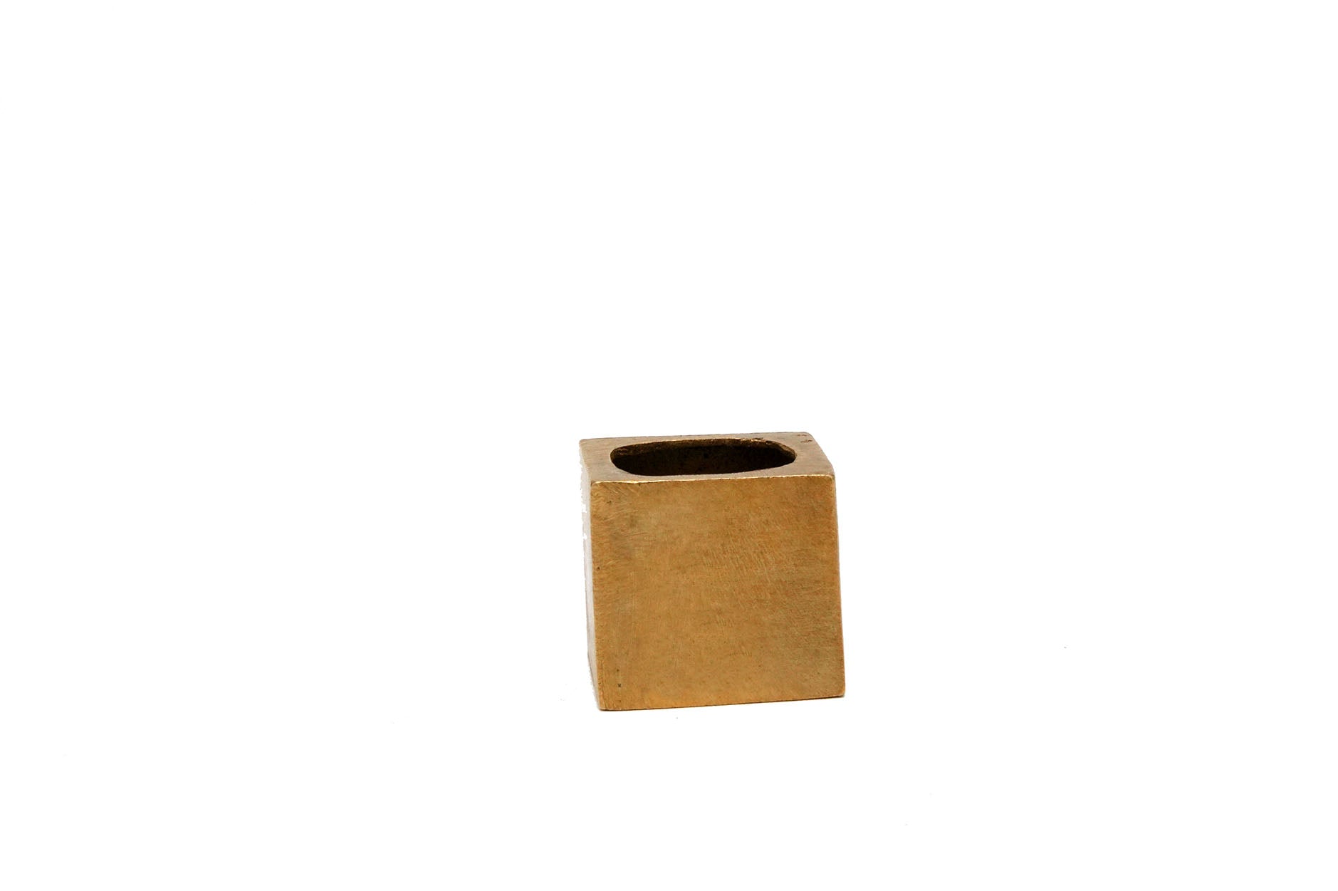 Brass Square Cube Ring - SAMPLE