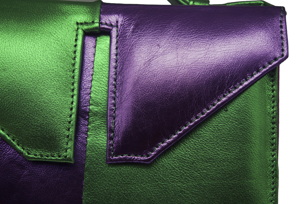 Mini Metallic Contrast Split Flap Handbag - SAMPLE 1 – Leyelesi