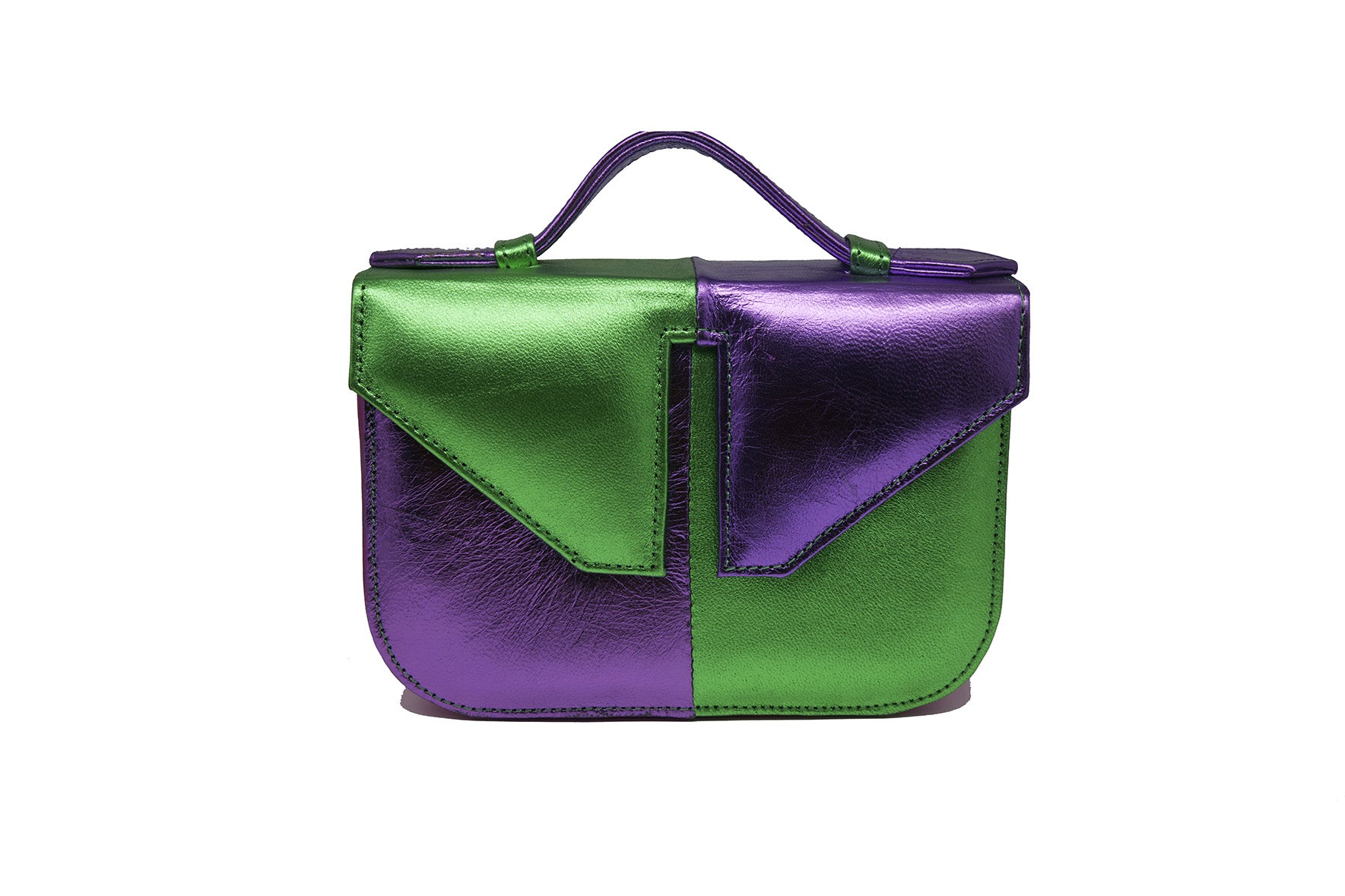 Mini Metallic Contrast Split Flap Handbag - SAMPLE 2