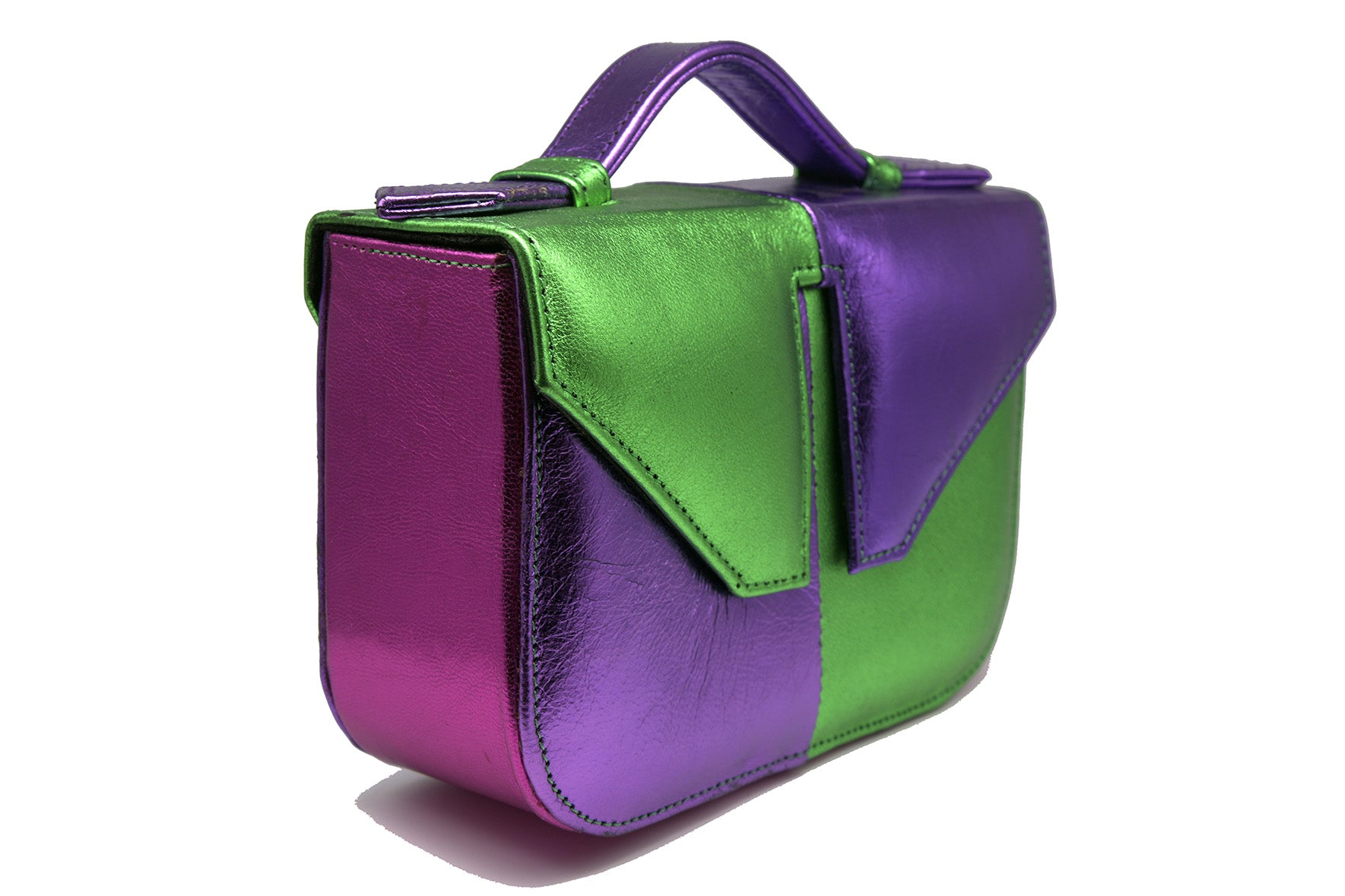 Mini Metallic Contrast Split Flap Handbag - SAMPLE 2