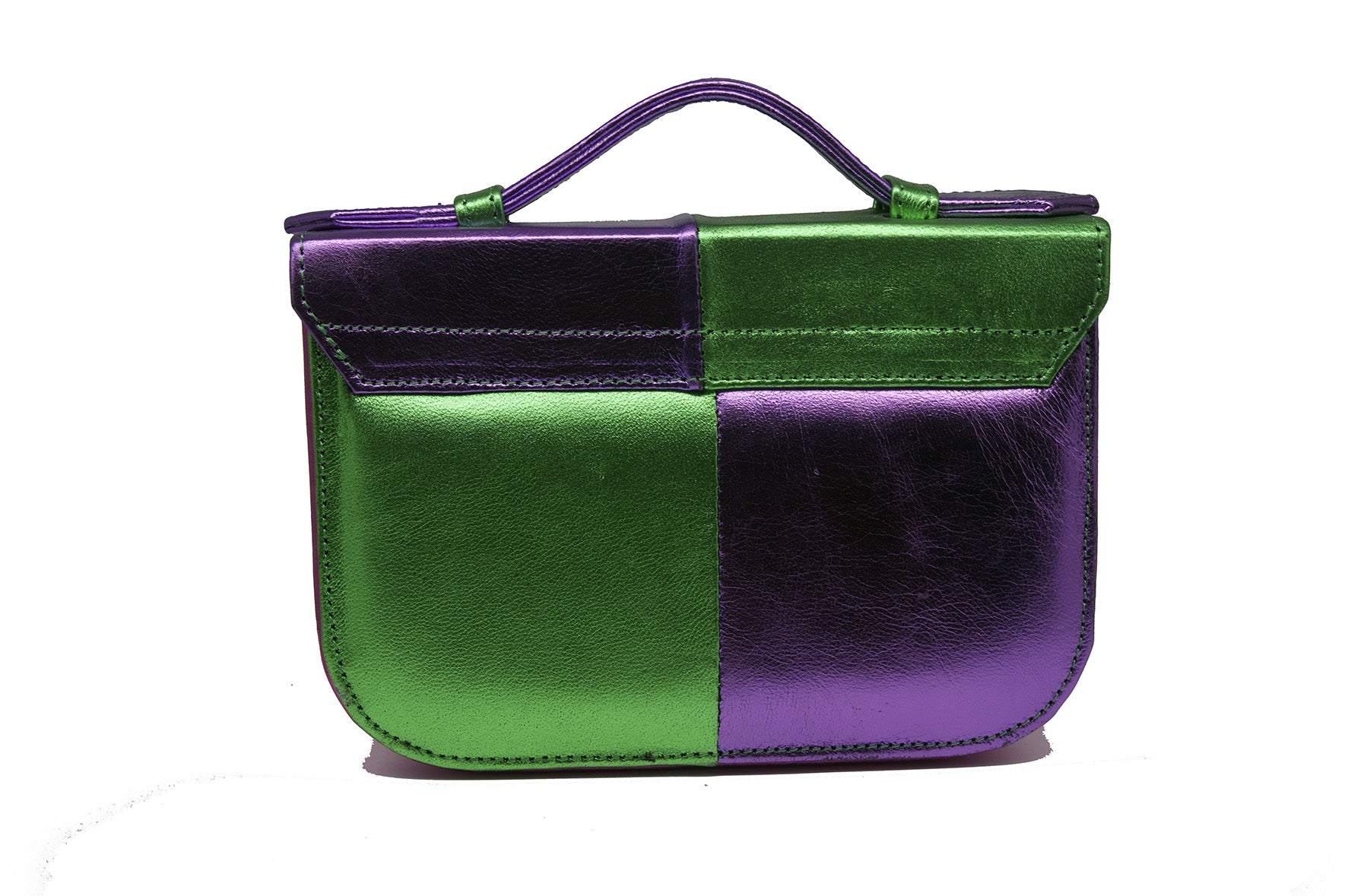 Mini Metallic Contrast Split Flap Handbag - SAMPLE 2