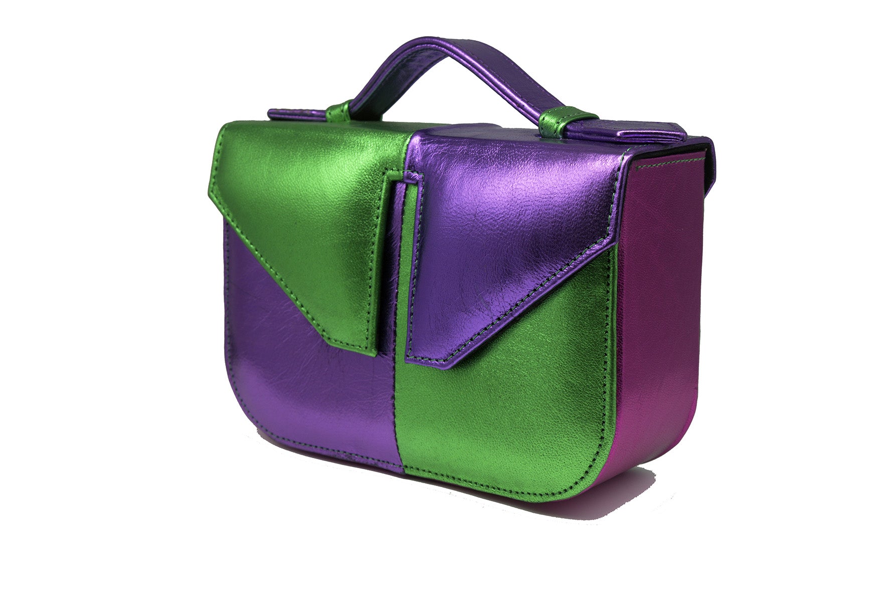 Mini Metallic Contrast Split Flap Handbag - SAMPLE 2