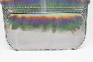 Mini Split Flap Silver Iridescent Handbag - SAMPLE