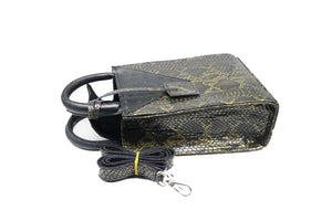 Rectangle Zelda Snakeskin + Ostrich Tote - SAMPLE