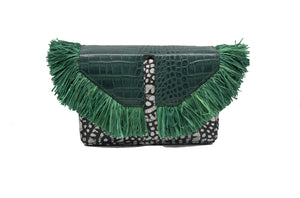 Raffia Split Flap Handbag