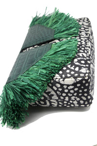 Raffia Split Flap Handbag