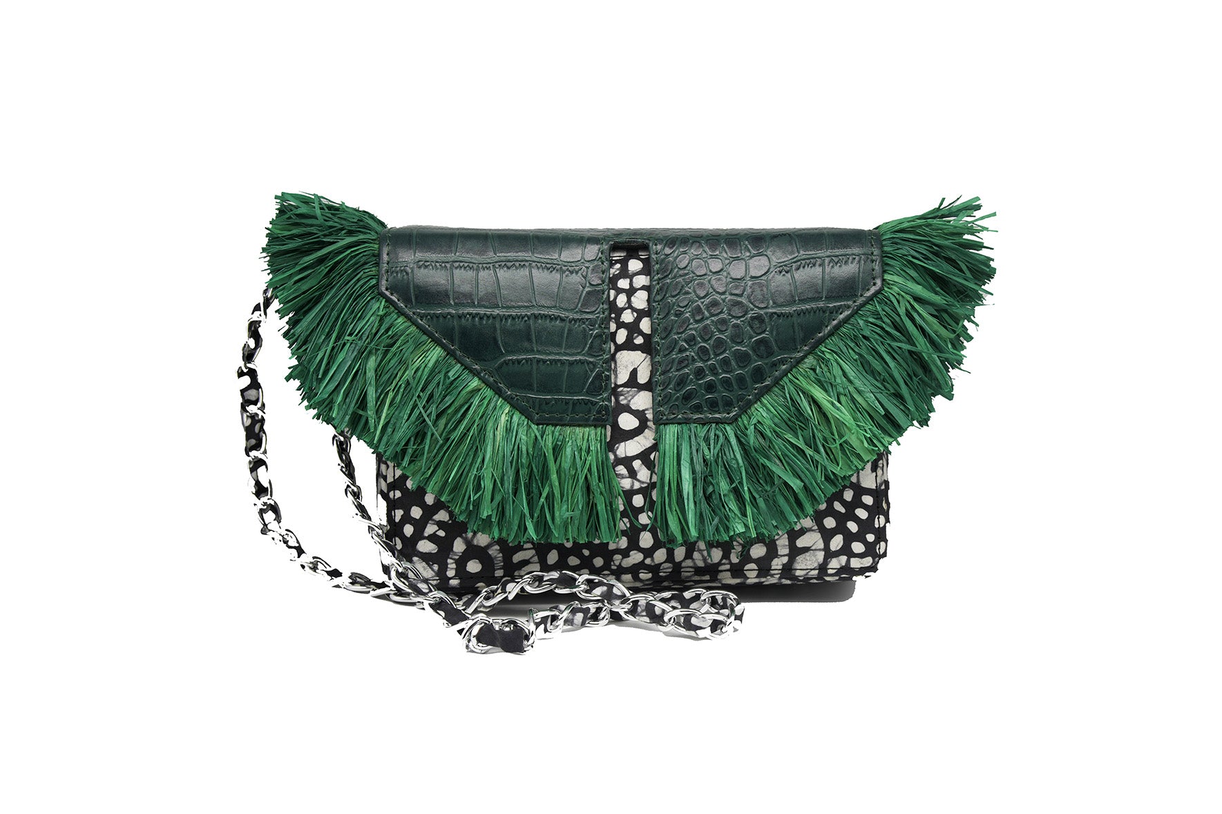 Raffia Split Flap Handbag