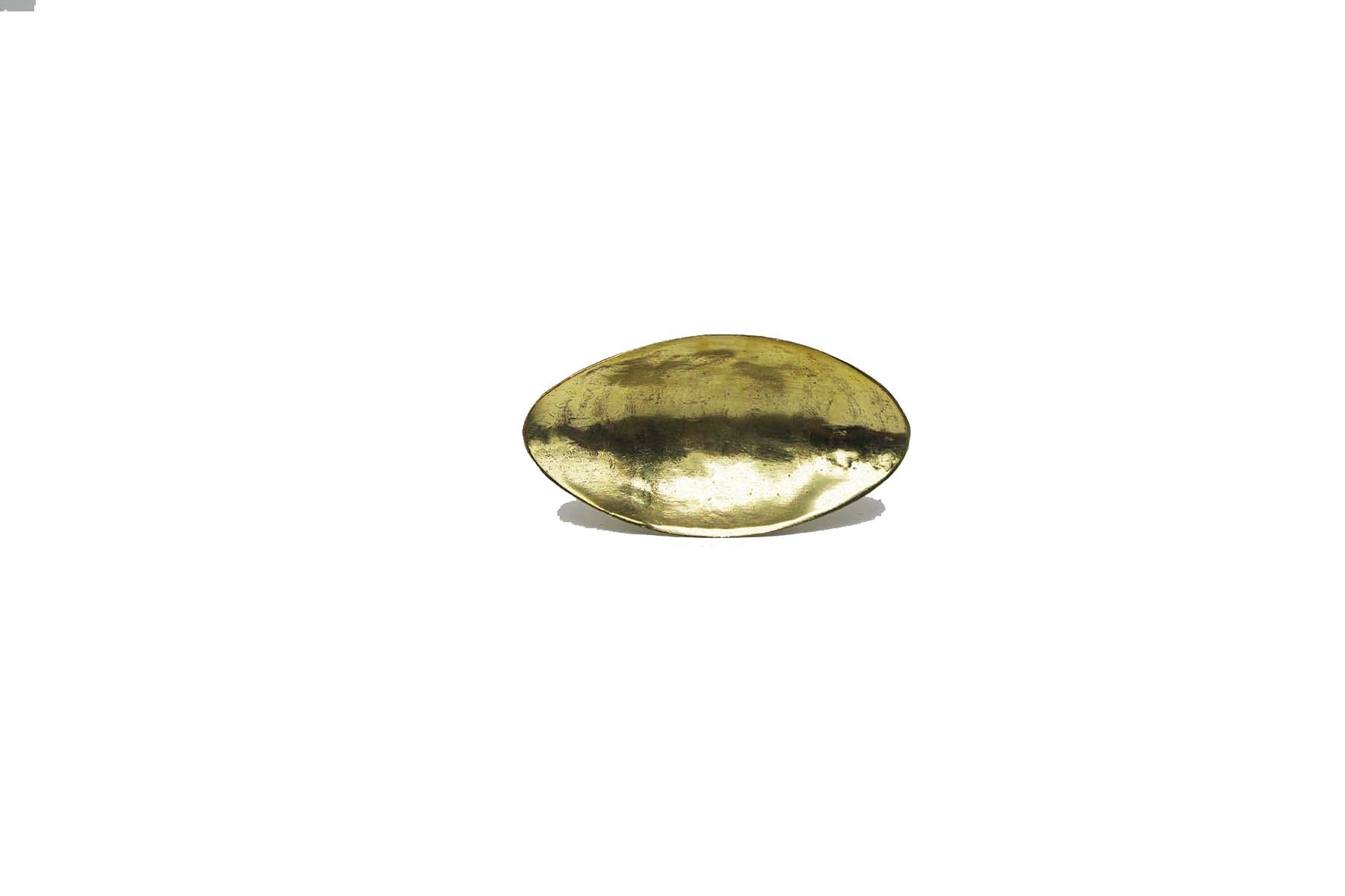 Vertical Brass Dish Oval Ring