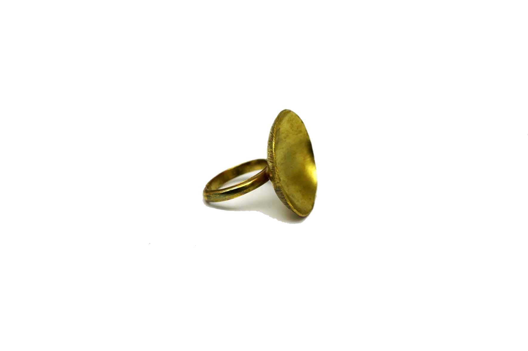 Brass Single Dish Circle Ring