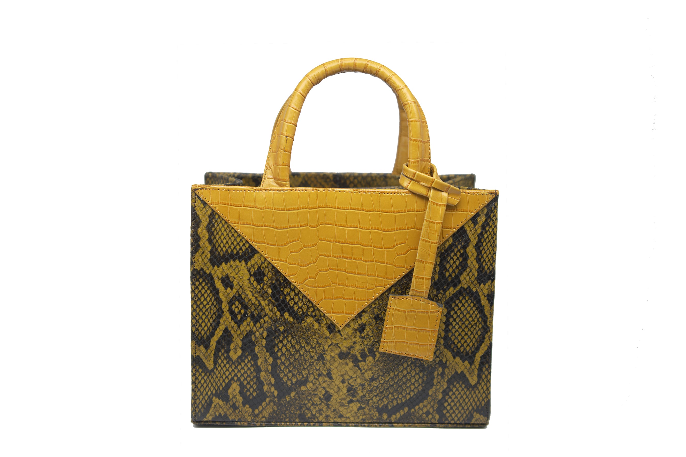 Mini Croc Embossed + Snakeskin Leather Zelda Tote - SAMPLE