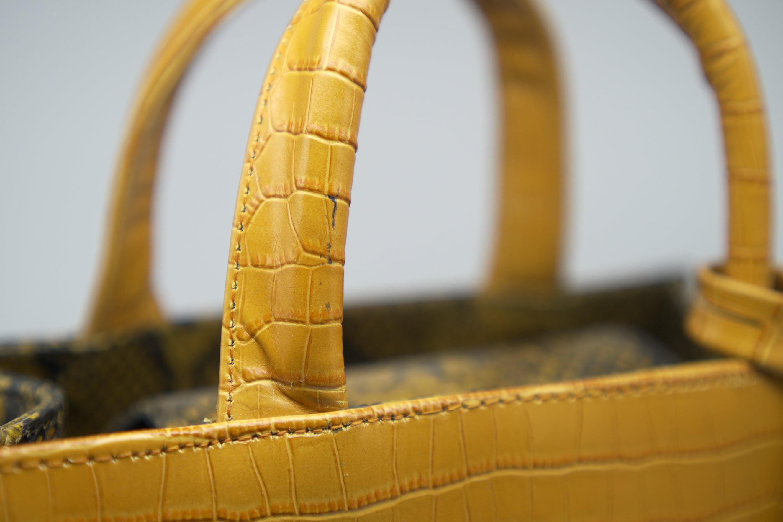 Mini Croc Embossed + Snakeskin Leather Zelda Tote - SAMPLE