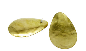 Brass Oversized TearDrop Earrings