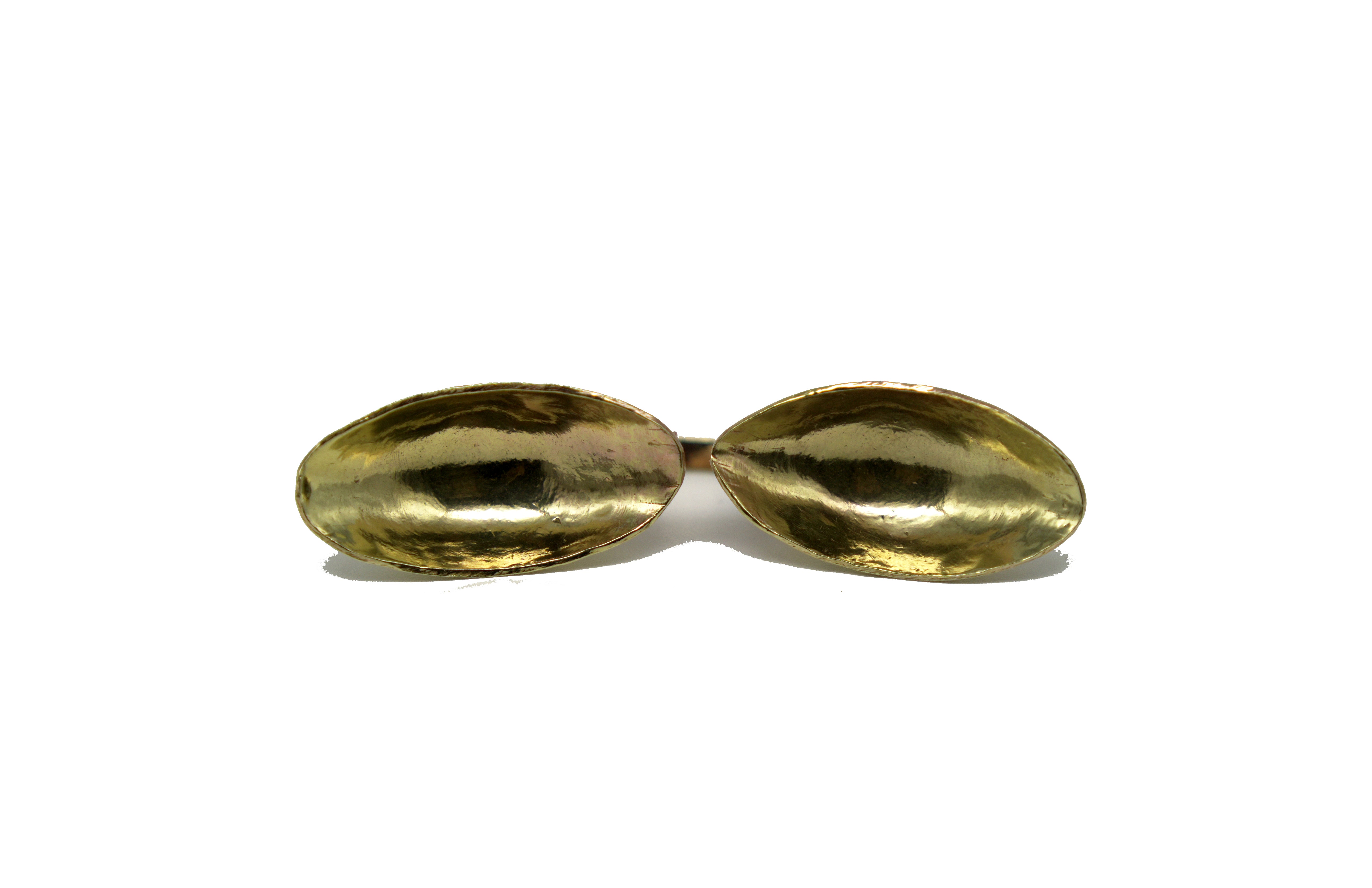 Brass Double Dish Oval Ring Horizontal - SAMPLE