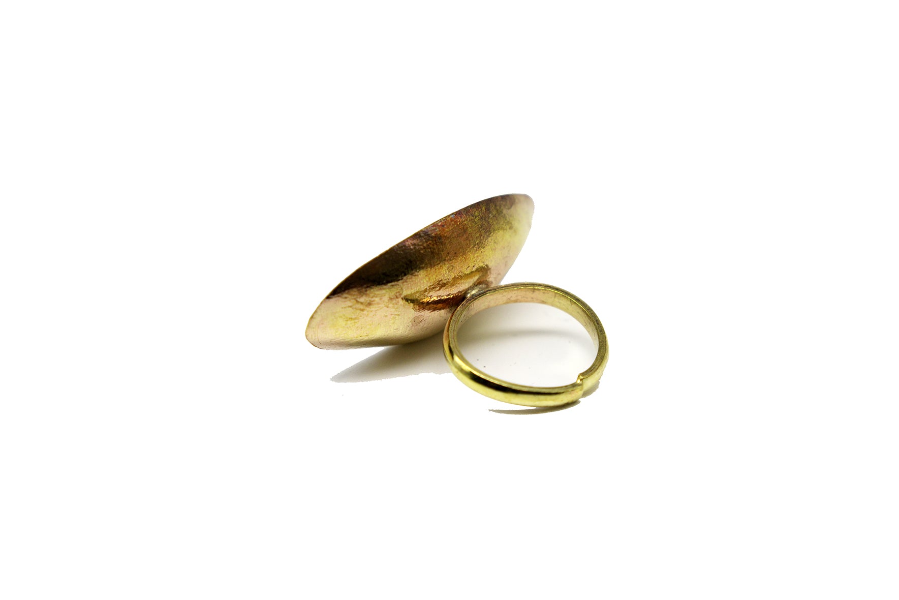 Brass Small Oval Dish (Horizontal) Ring - SAMPLE