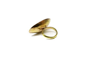 Brass Small Oval Dish (Horizontal) Ring - SAMPLE