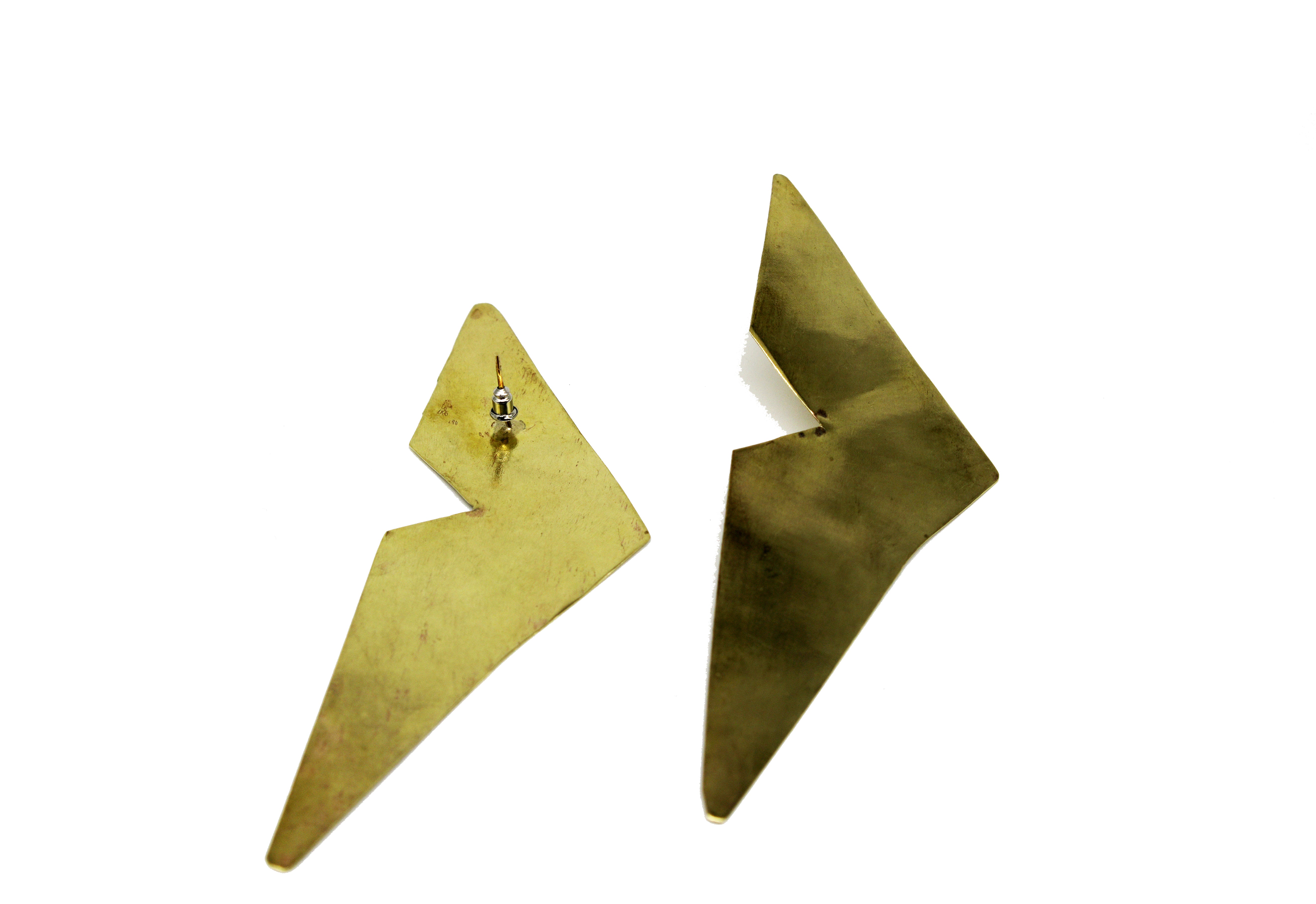 Brass Triangle Cut Out Earrings  - SAMPLE