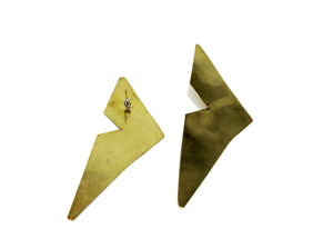 Brass Triangle Cut Out Earrings  - SAMPLE
