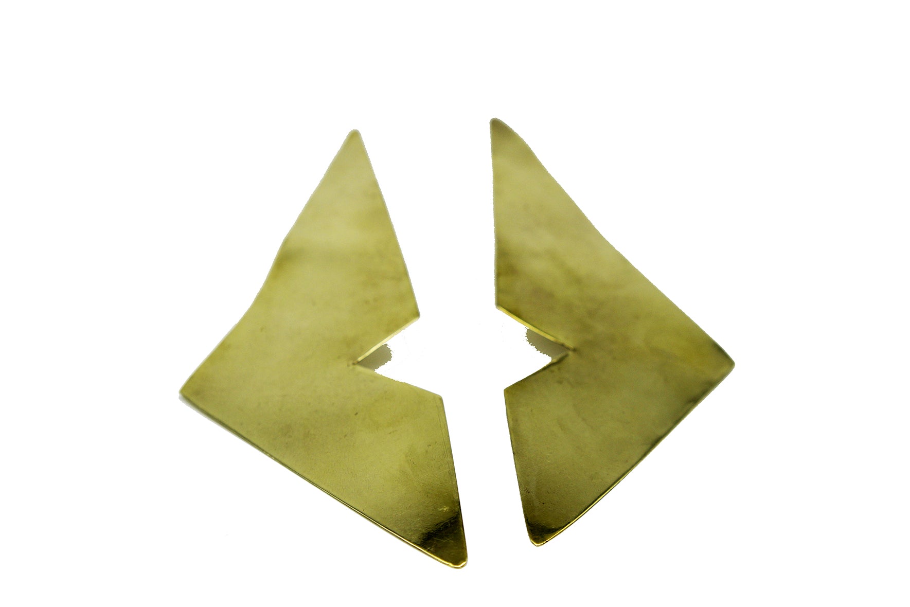 Brass Triangle Cut Out Earrings