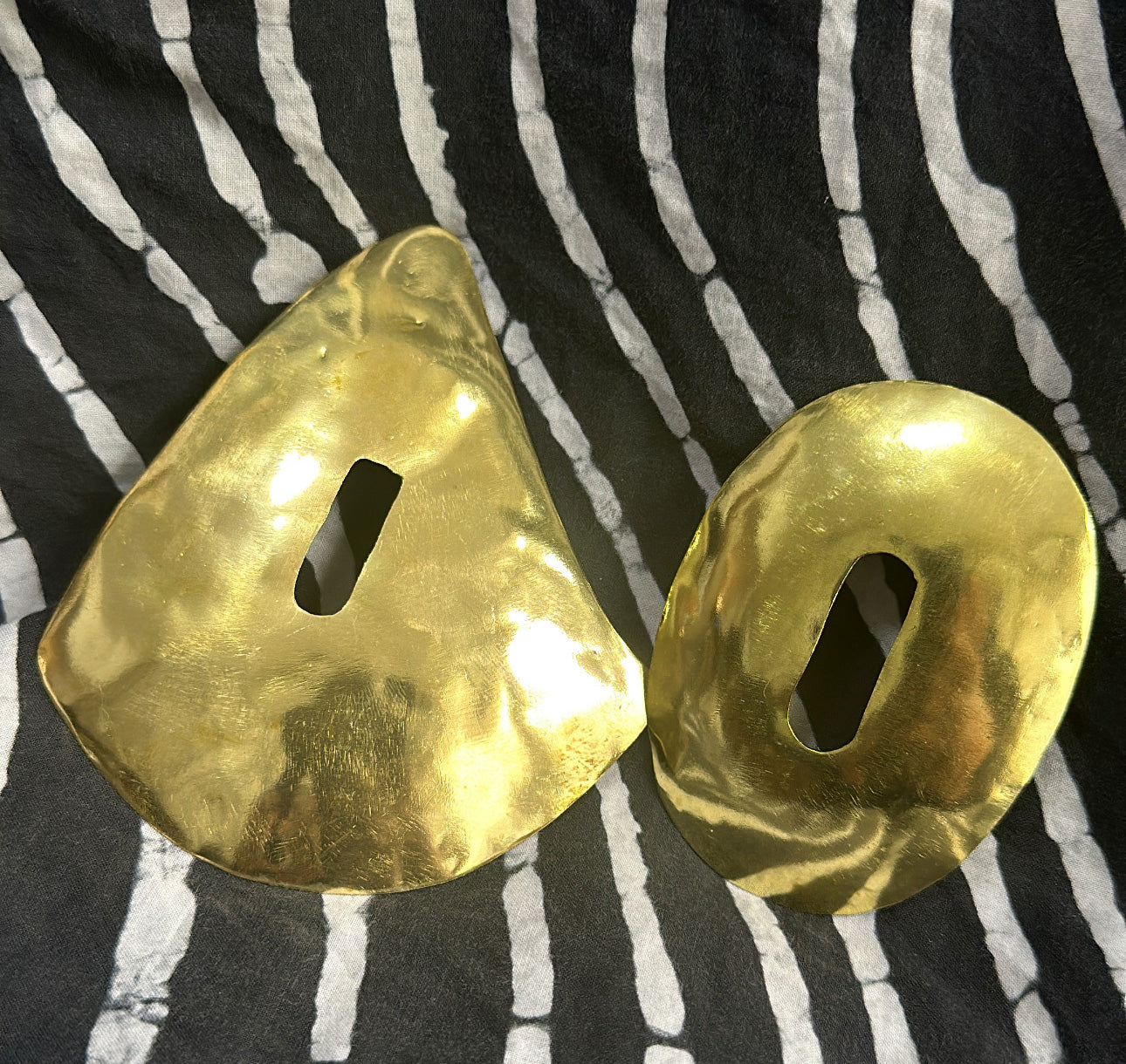 Brass Oversized Contrast Triangle CutOut Earrings