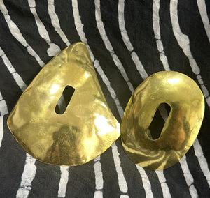 Brass Oversized Contrast Triangle CutOut Earrings