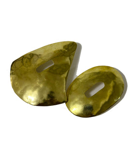Brass Oversized Contrast Triangle CutOut Earrings