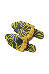 Raffia Adire Slippers