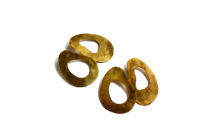 Brass Avocado Earrings