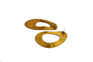 Brass Avocado Earrings