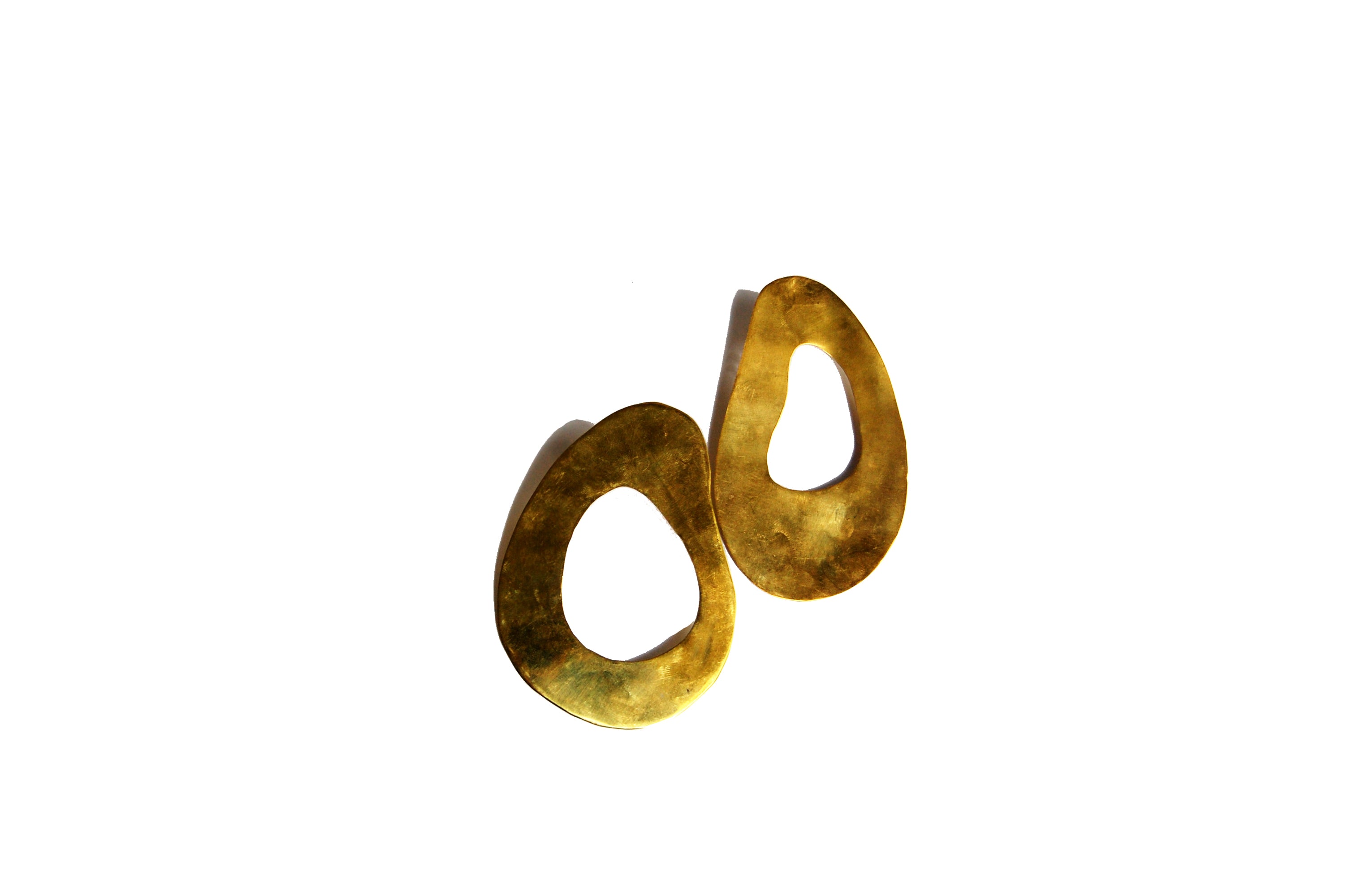 Brass Avocado Earrings