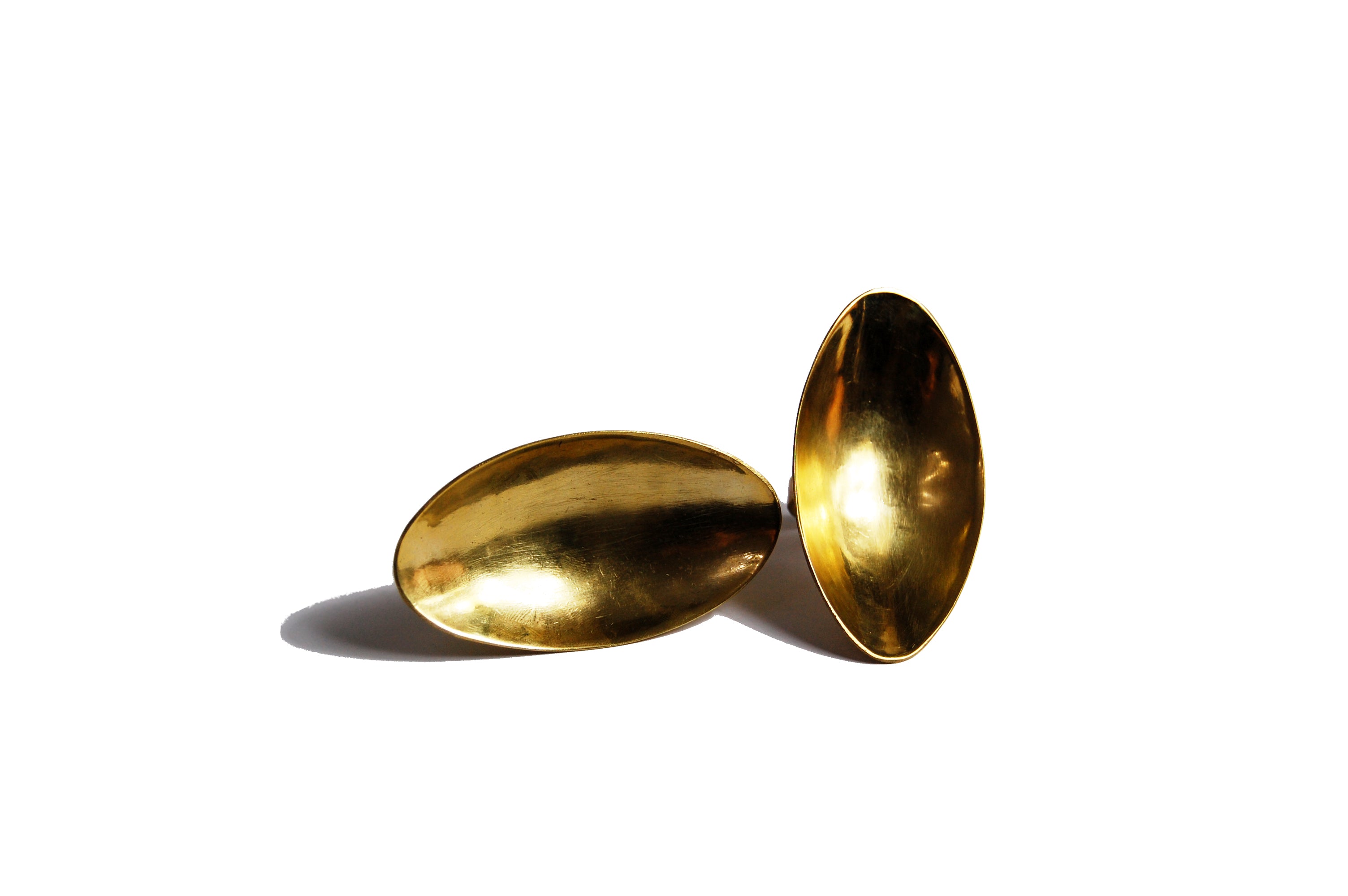 Brass Oval Dish (Vertical) Ring - SAMPLE