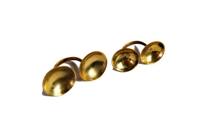 Brass Double Dish Circle Ring Horizontal