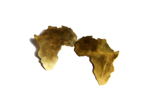 Brass Oversized Africa Earrings