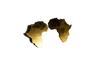 Brass Oversized Africa Earrings