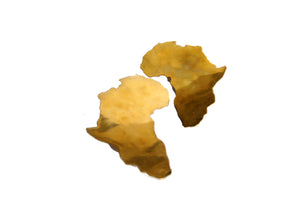 Brass Oversized Africa Earrings