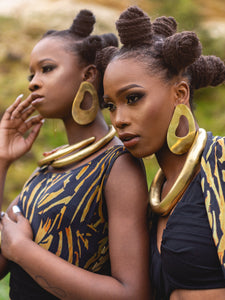Brass Avocado Earrings