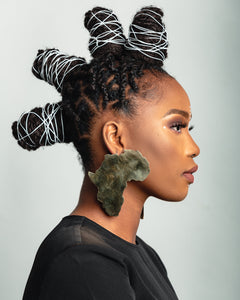 Brass Oversized Africa Earrings