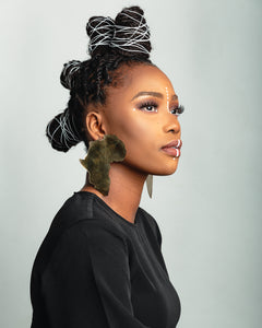 Brass Oversized Africa Earrings